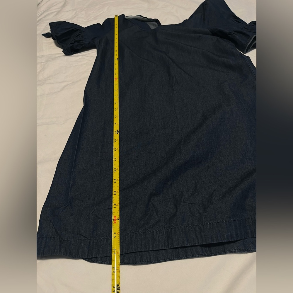 J. CREW Women’s Tie Sleeve Indigo Mini Denim Dress Size S - Picture 12 of 13